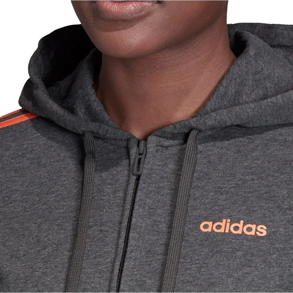 Adidas Full Zip Hoodie Sweatshirt Cotton Jacket Outdoor Activewear Run Gym